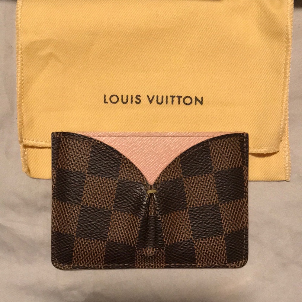 Louis Vuitton card case - with rare pink inside